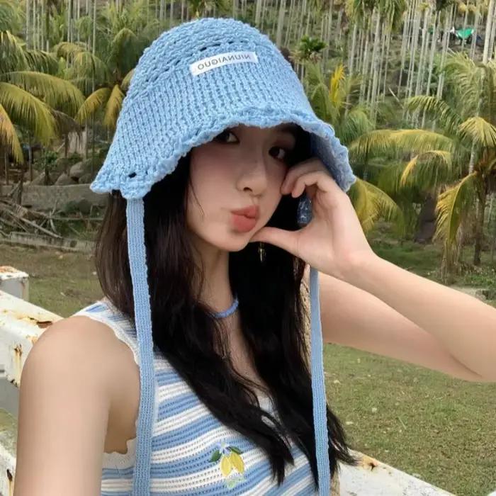 Chapeau de soleil au crochet avec protection UV pour femmes