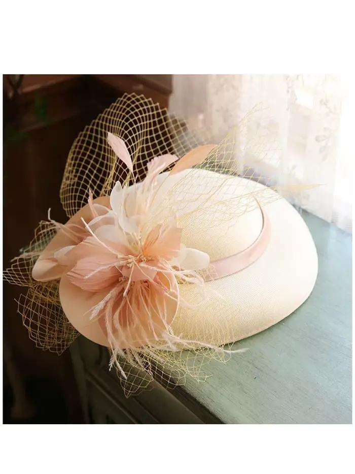 Sinamay – chapeau fascinateur à fleurs pour femmes