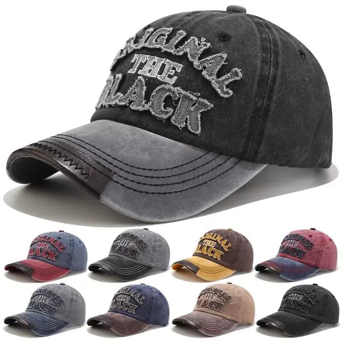 Casquette de baseball noire originale en coton lavé de haute qualité 2026 pour hommes et femmes