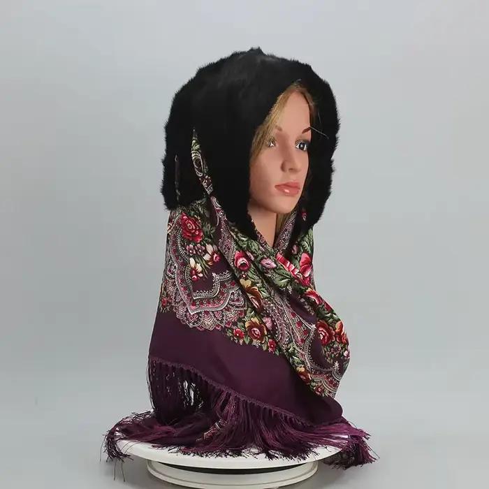 Chapeau à capuche en fourrure de vison pour femmes