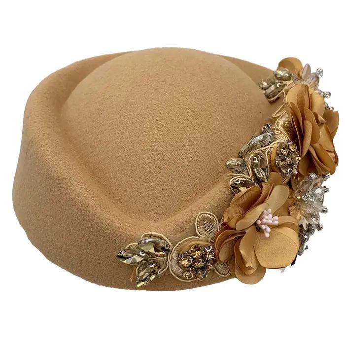 Chapeau Turban en feutre Vintage pour femmes