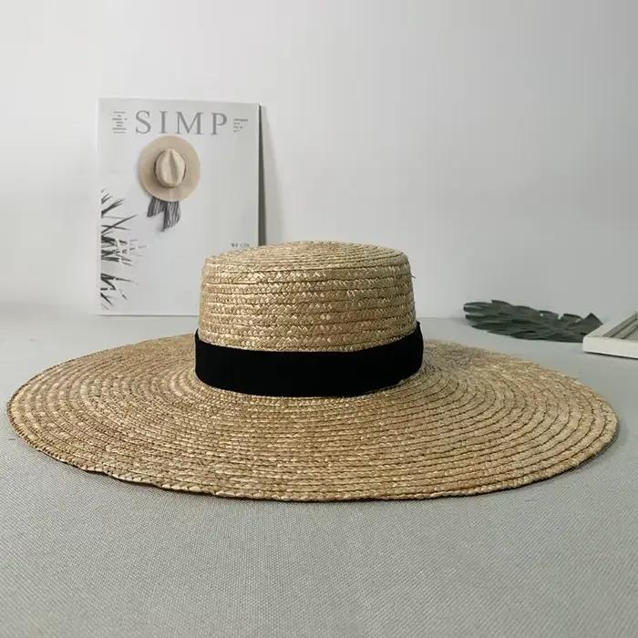 Chapeaux de paille à large bord pour femmes