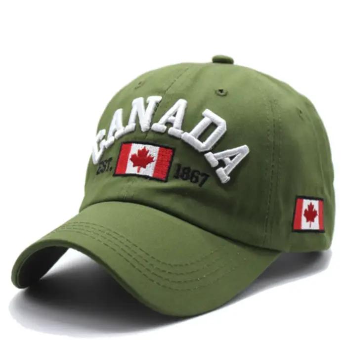 Casquette de baseball ajustable « I Love Canada » avec drapeau imprimé