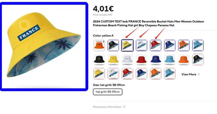 Bob FRANCE-Chapeau de Pêche Réversible pour Homme et Femme