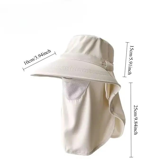 Chapeau de soleil respirant et résistant aux UV avec masque facial et protection du cou
