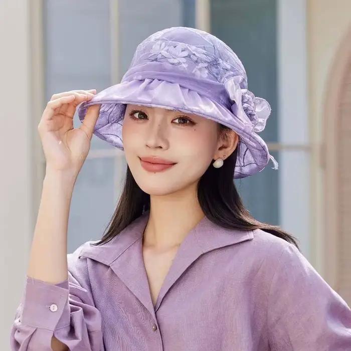 Chapeau de pêcheur pliable à motif floral