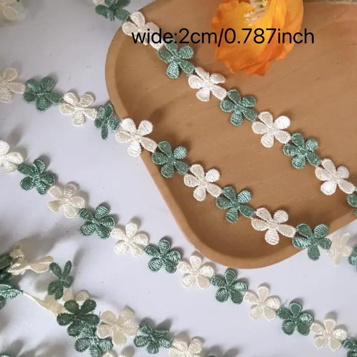 Dentelle Marguerite Verte Fraîche Soluble dans l'Eau pour Chapeaux et Coques de Téléphone – Matériaux DIY et Accessoires Faits Main