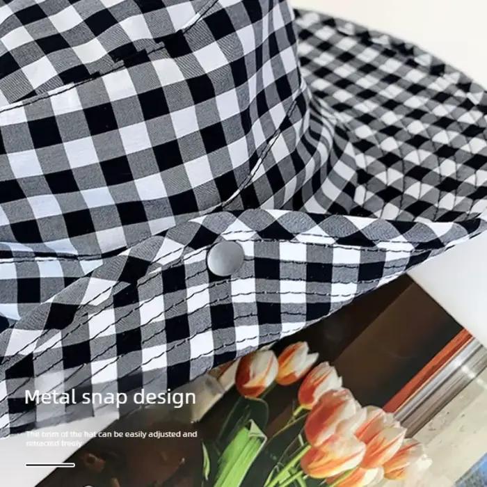 Chapeau Bob Printemps-Été à Pois et Grille pour Fille