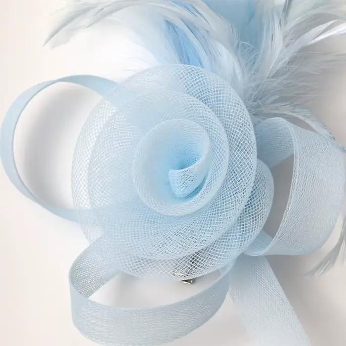 Chapeau bibi vintage à plumes pour femme