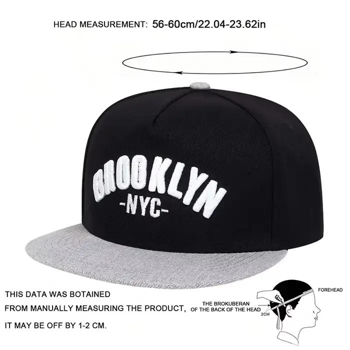 Casquette snapback brodée avec la lettre BROOKLYN pour hommes