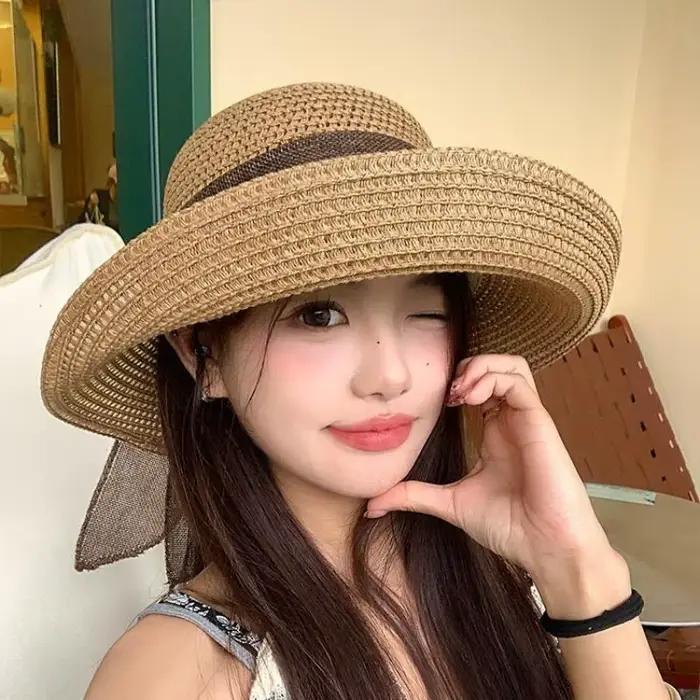 Chapeau vintage pour femme avec nœud