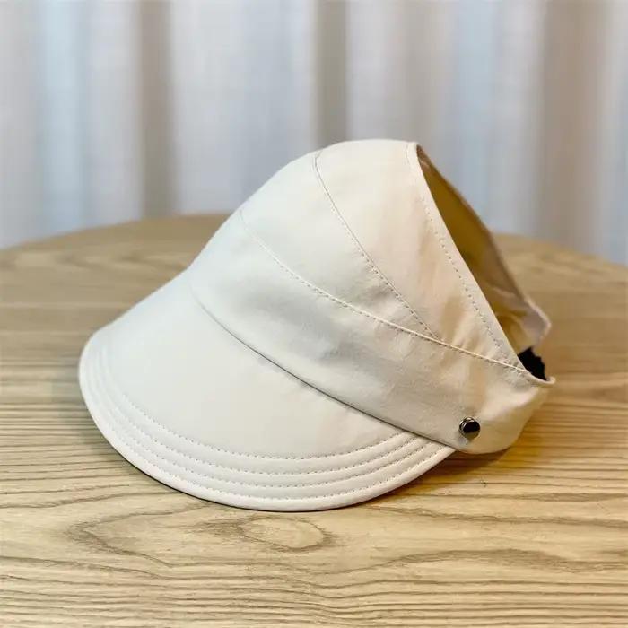 Chapeau de soleil pliable pour femme avec large bord et haut respirant – Parfait pour queues de cheval