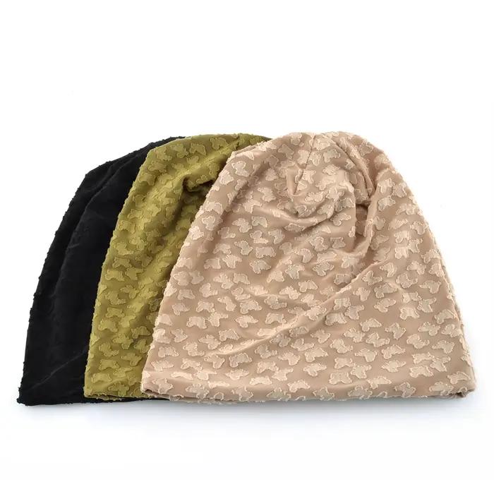 Bonnet tricoté en Jacquard 3D pour femmes