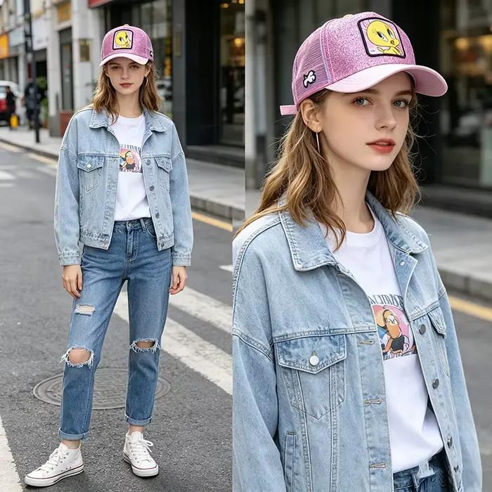 Casquette de baseball brodée motif canard de dessin animé