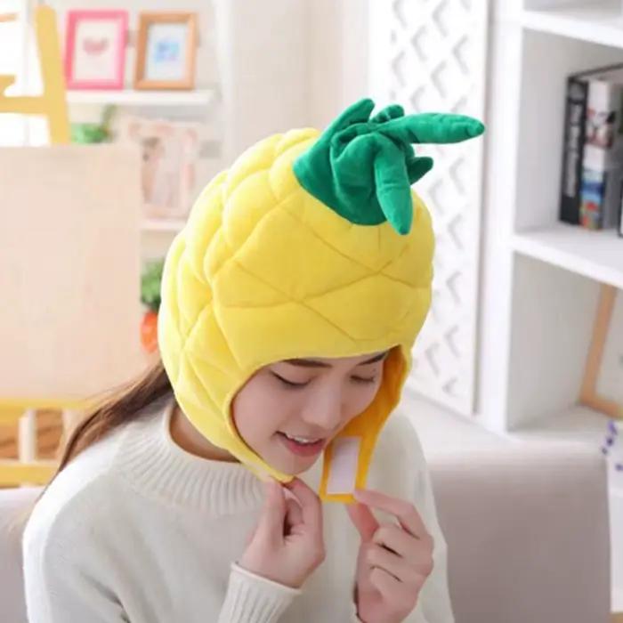 Chapeau en peluche fruits d'ananas drôle