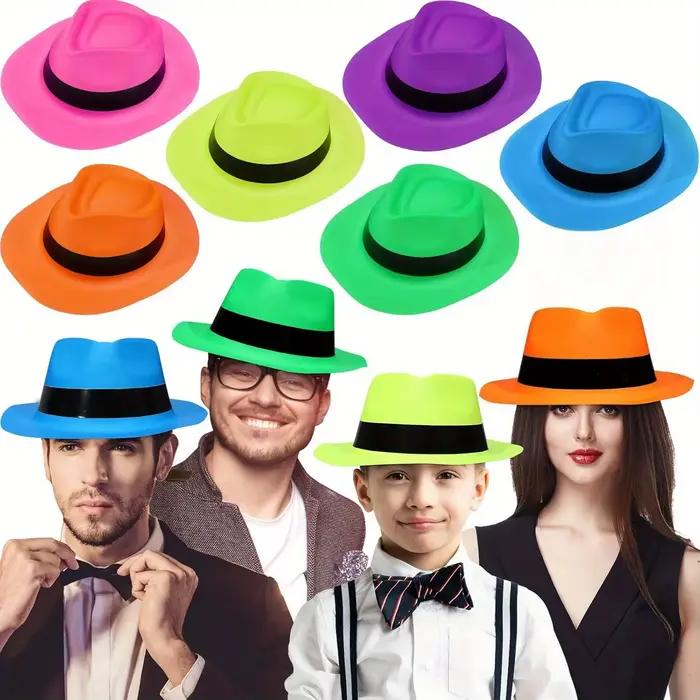 Chapeaux de fête de Style mafia néon