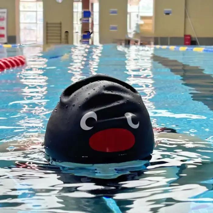 Nouvelle bonnet de bain élastique élargi imperméable en Silicone chapeau de natation confortable professionnel