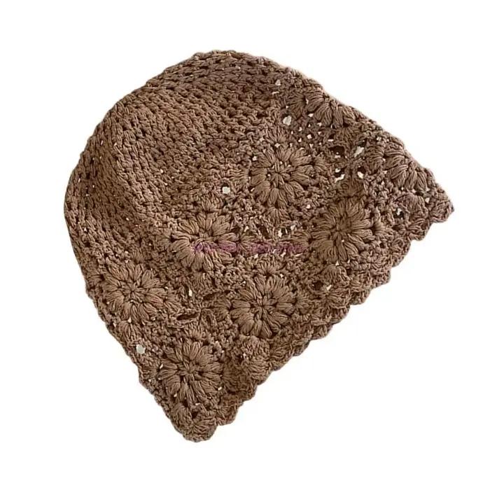 49ME – chapeau tricoté à fleurs