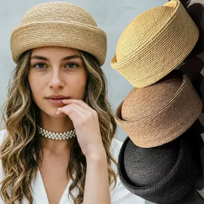 Chapeau en paille Rafi style rétro français 2026 sans bord