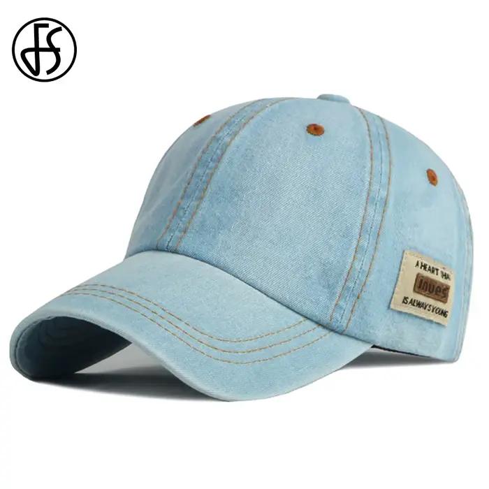 Casquette en jean bleu de marque FS pour hommes