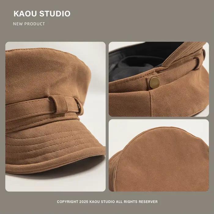 Chapeau octogonal à dessus plat en coton polyester pour femmes style sport rétro tendance automne hiver occassions multiples