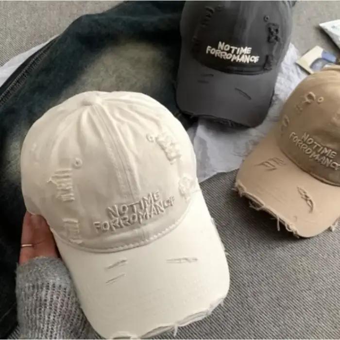 Casquette de baseball brodée délavée et vieillie