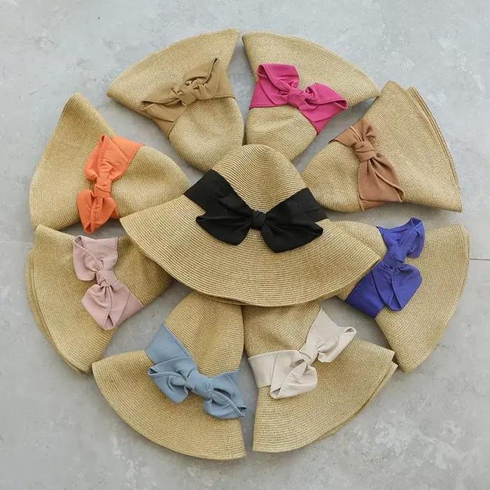 Chapeau de paille à nœud japonais pour femmes
