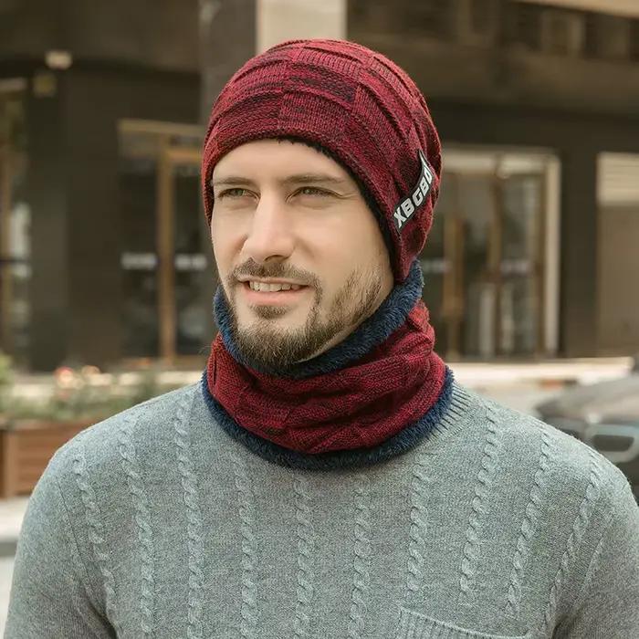 Bonnet et écharpe à doublure polaire chaude pour homme et femme, adapté pour le ski, l'escalade en montagne, les fêtes et les événements spéciaux, disponible en plusieurs couleurs