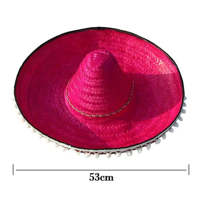 Chapeaux de paille de style mexicain à large bord pour hommes et femmes