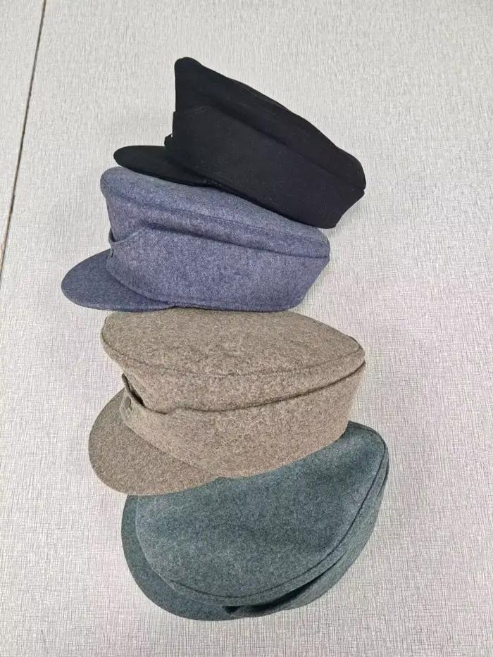 Seconde Guerre mondiale. M43hat . Laine Gris Champêtre Allemand & Noir