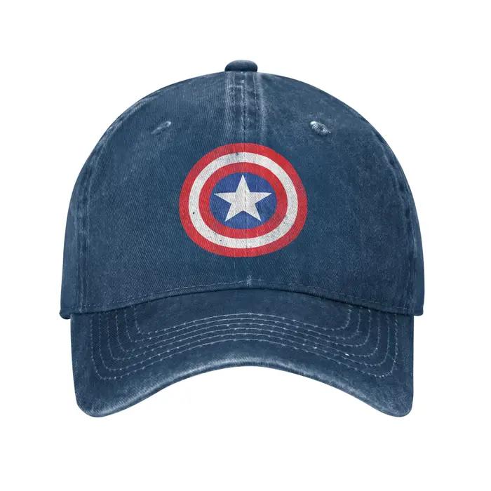 Casquette de baseball Captain America Shield effet vieilli