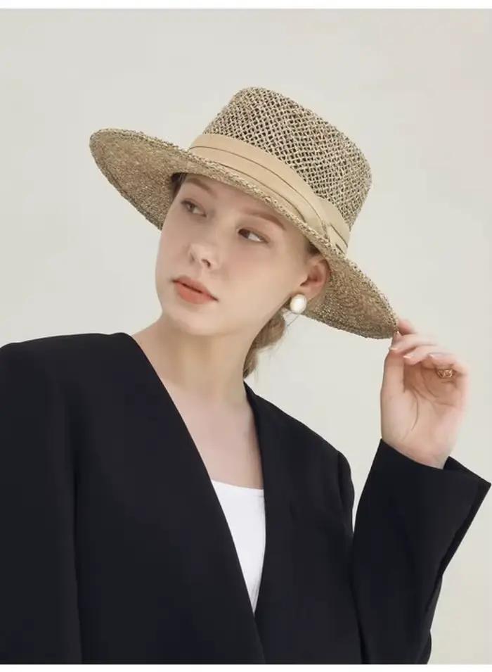 Chapeau de paille français à trois volets pour femmes
