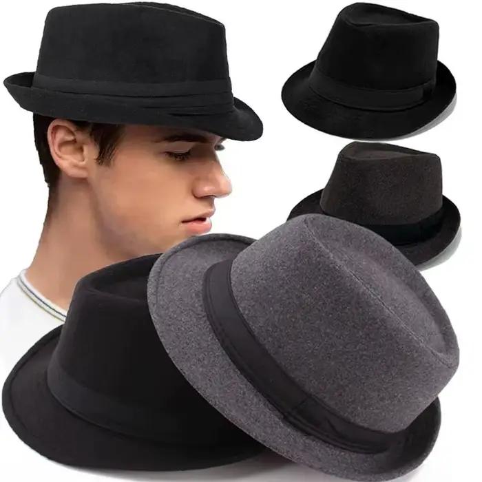 Chapeau Fedora en laine Vintage pour hommes