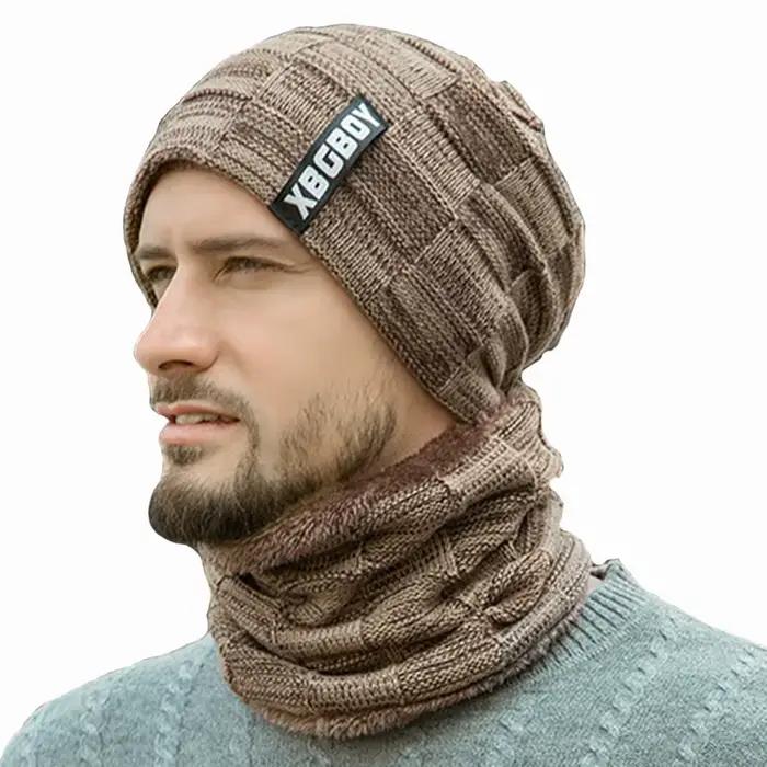 Bonnet et écharpe à doublure polaire chaude pour homme et femme, adapté pour le ski, l'escalade en montagne, les fêtes et les événements spéciaux, disponible en plusieurs couleurs