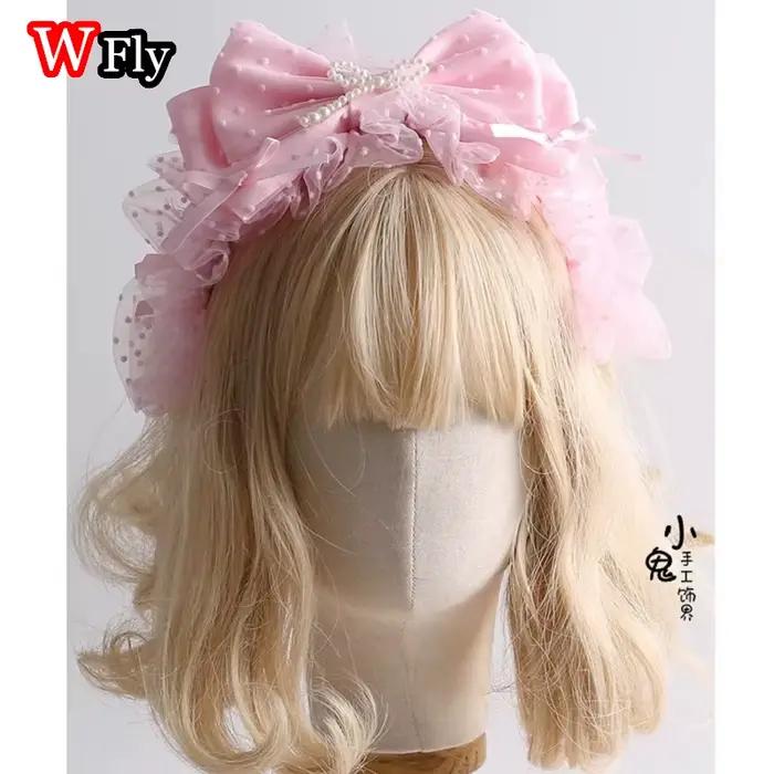 Harajuku gothique Lolita fait à la main chapeau bandeau manches