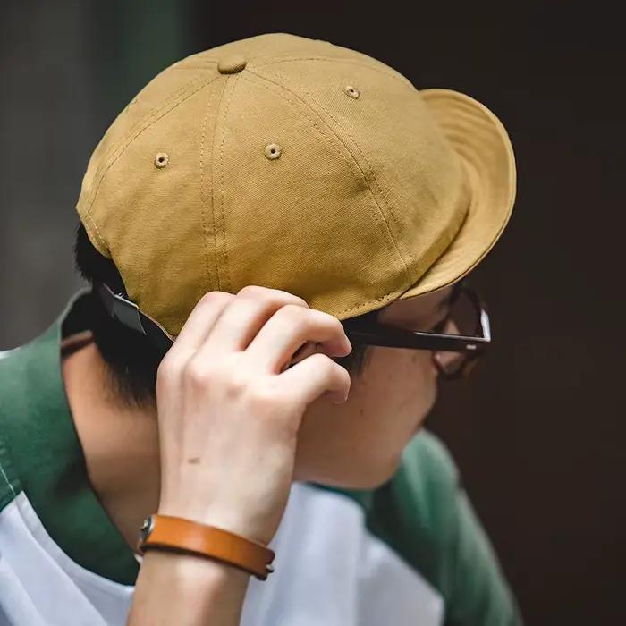 Maden rétro casquette à visière pour hommes béret de créateur streetwear à bord court chapeau à rabat décontracté gavroche chapeaux jean bleu kaki Amekaji porter