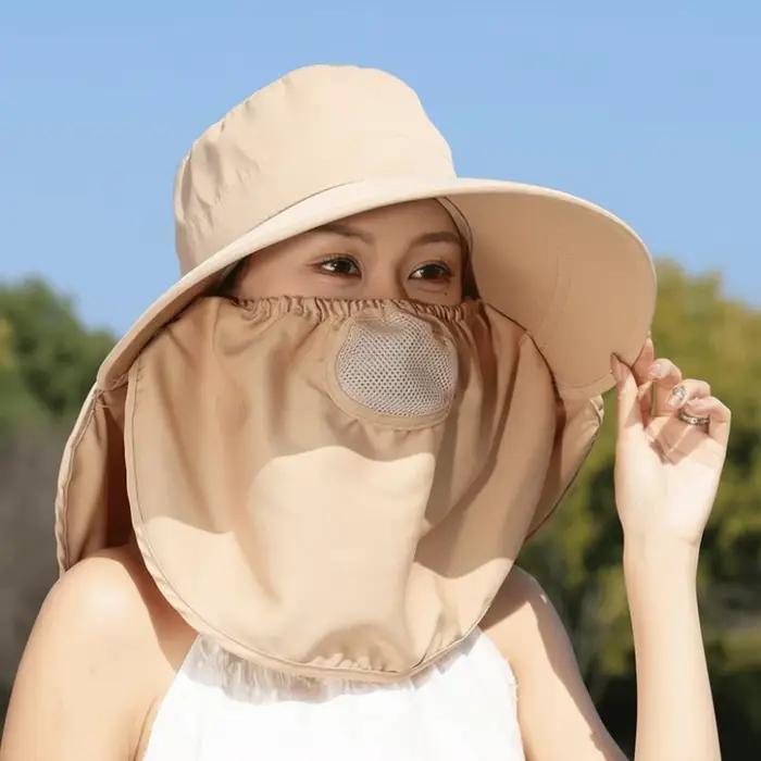 Casquette Visière Large Anti-UV Légère et Respirante pour la Récueil du Thé