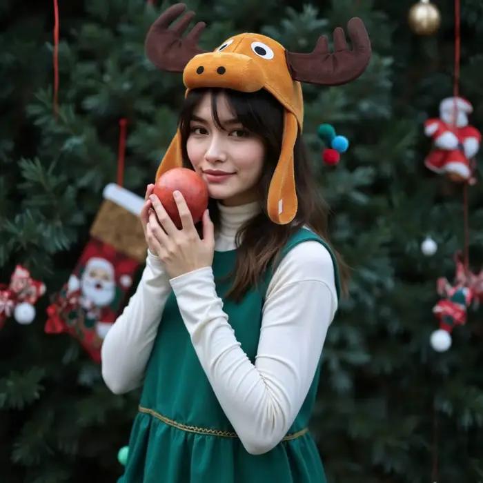 Chapeau de cerf en peluche