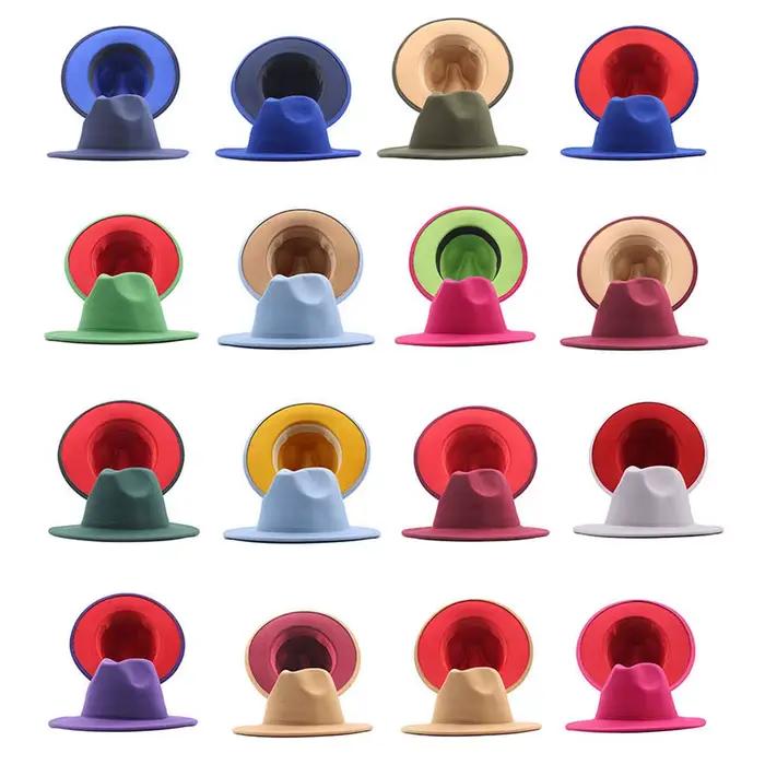Chapeaux Fedora deux couleurs pour femmes