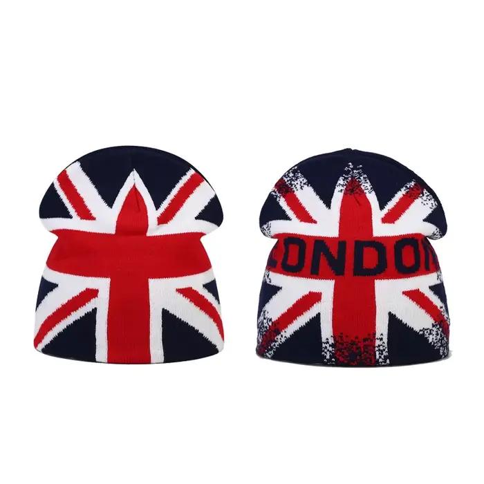 Bocca Angleterre drapeau tricoté Chapeau hiver Bonnet chapeaux pour hommes femmes Y2K chaud