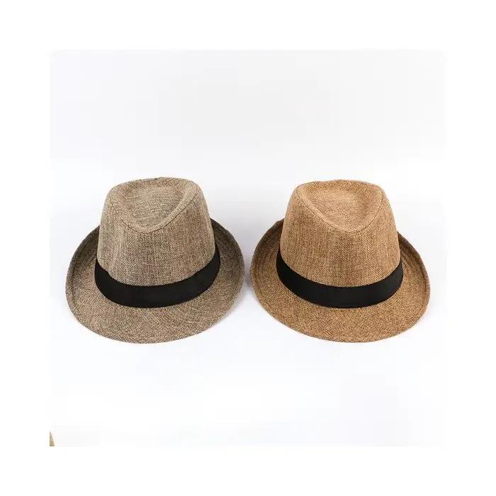 Chapeau haut de forme en coton et lin pour hommes