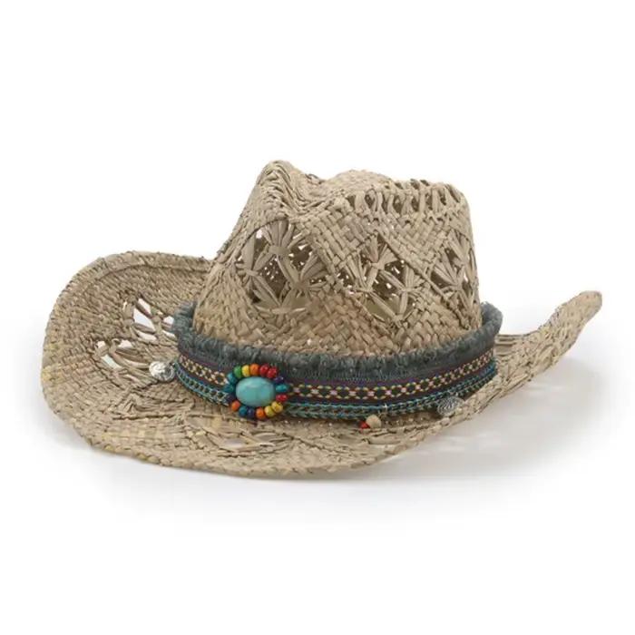 Chapeau de Cowboy en paille à bord roulé