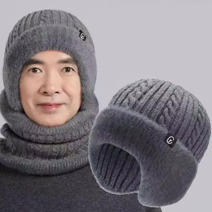 Chapeau bomber tricoté pour hommes protection des oreilles casquette de cyclisme en plein air coupe-vent pour temps froid automne hiver usage quotidien personnes agées