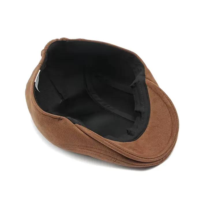 Béret en daim chapeaux pour hommes femmes automne hiver casquette couleur unie vintage élégant