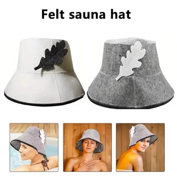 Chapeau de sauna en feutre protection de la tête anti-chaleur style russe accessoire pour sauna et hammam occassions spéciales relaxation bien-être
