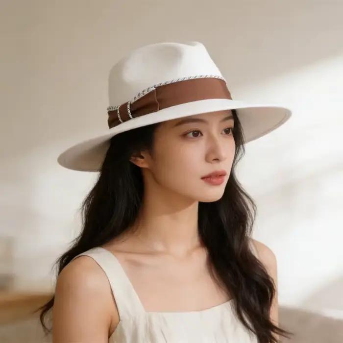 Chapeau seau classique en laine unisexe 39BB