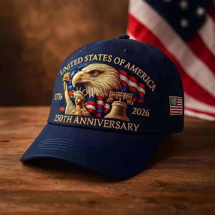 Casquette de baseball du 250e anniversaire des États-Unis - Design Eagle & Liberty