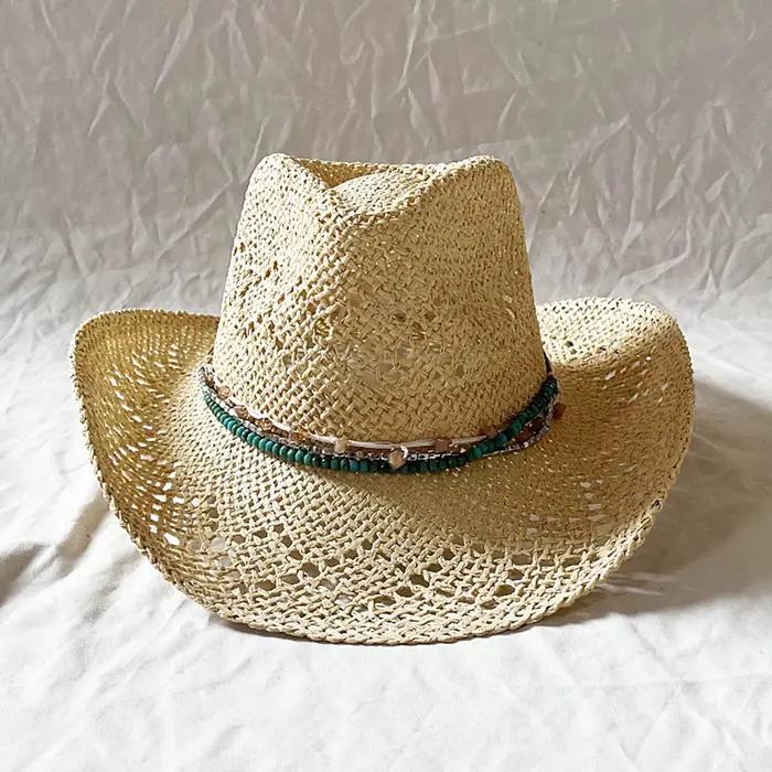 Chapeau de cow-girl en paille creuse