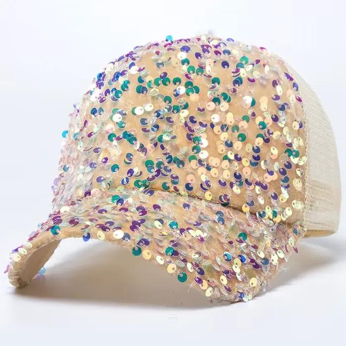 Casquette de Baseball à paillettes pour femmes