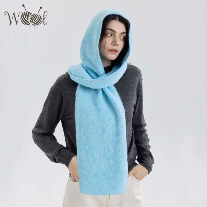 Bonnet une pièce chaud en laine pour femme